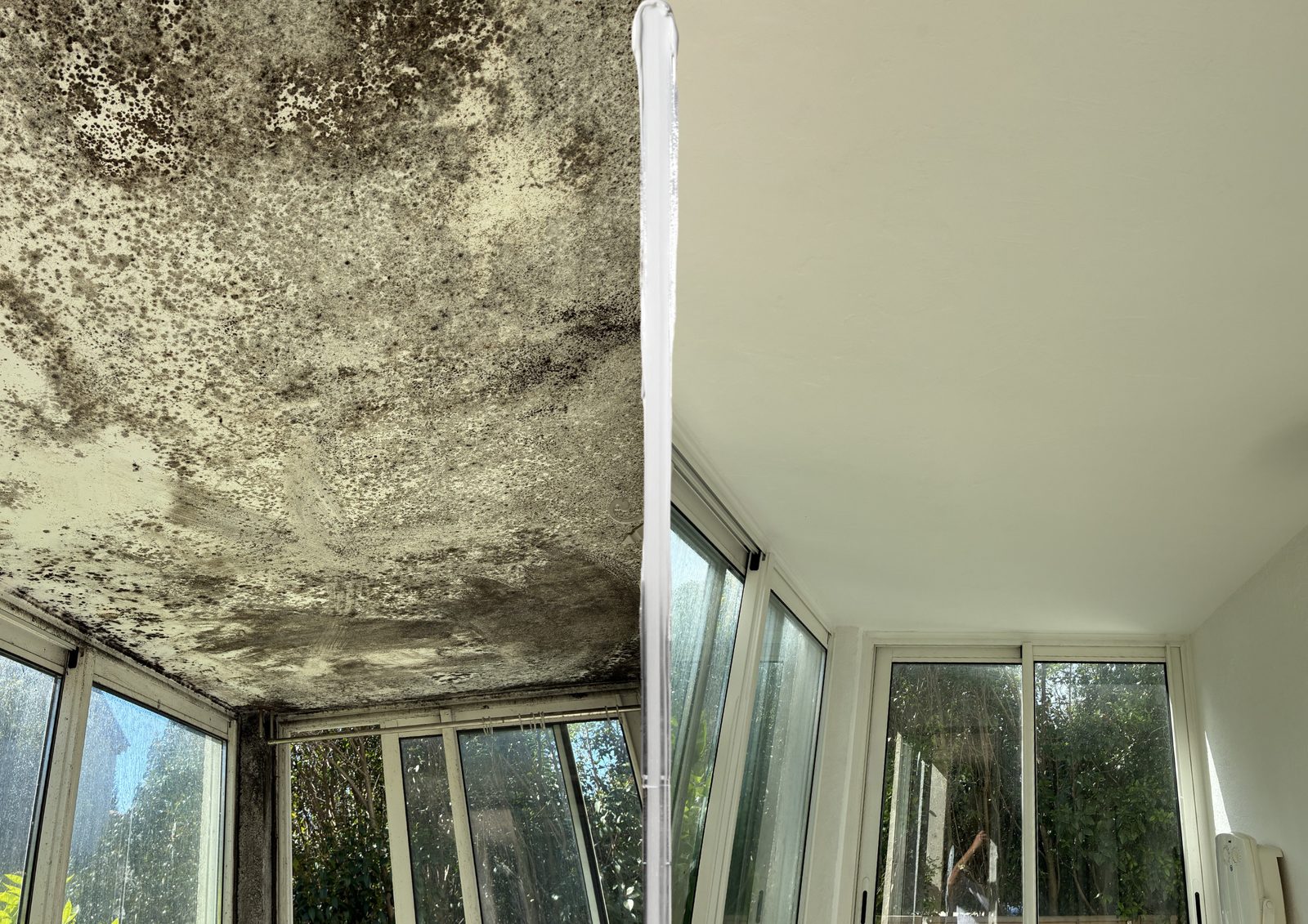 Véranda avant et après rénovation par Bartolo Services dans l'Est varois